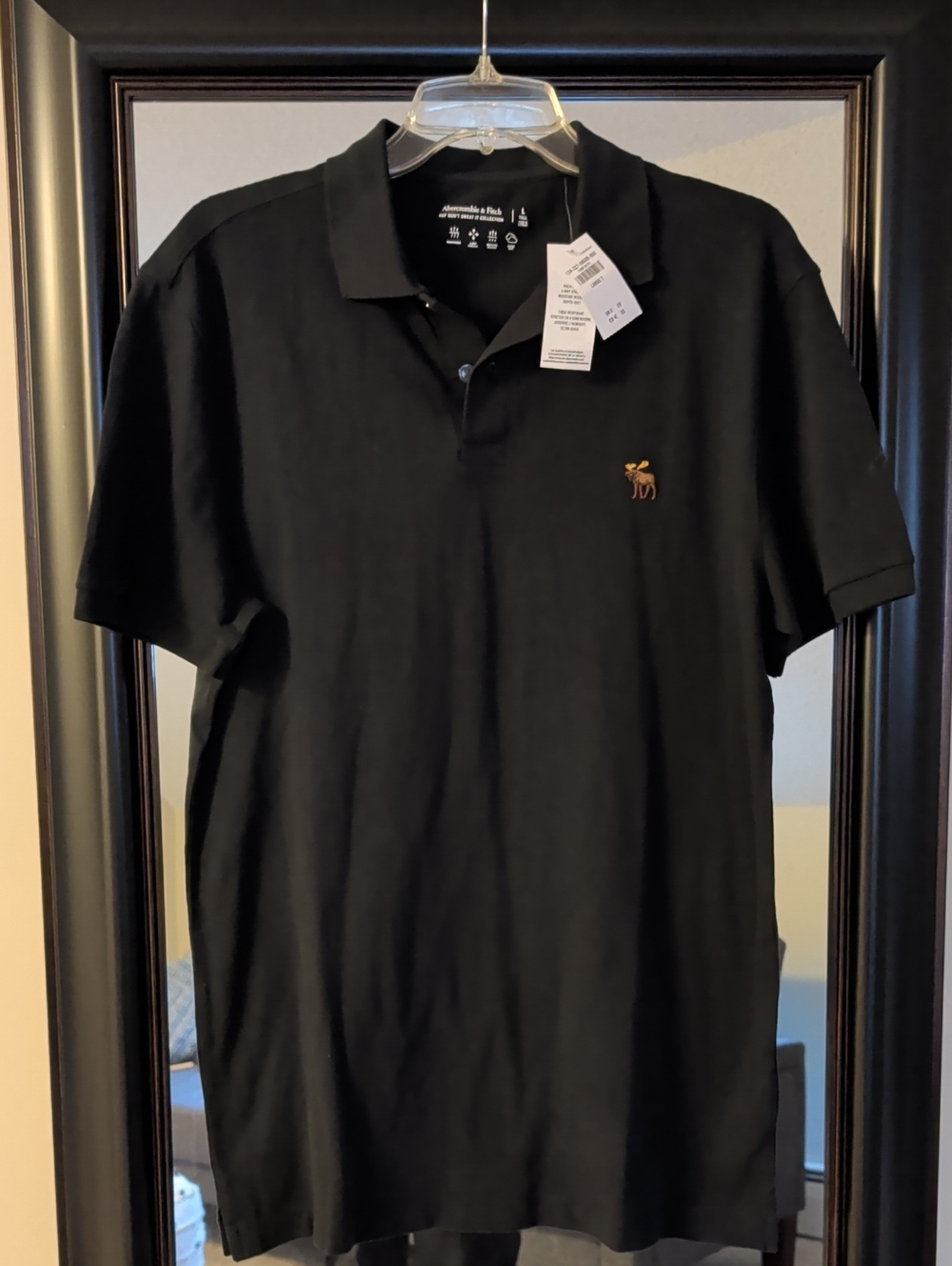 Abercrombie & Fitch Men's  Size L Tall Black Polo Shirt